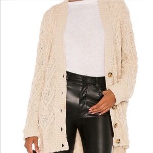 Free People Montana Cable Cotton Cardigan